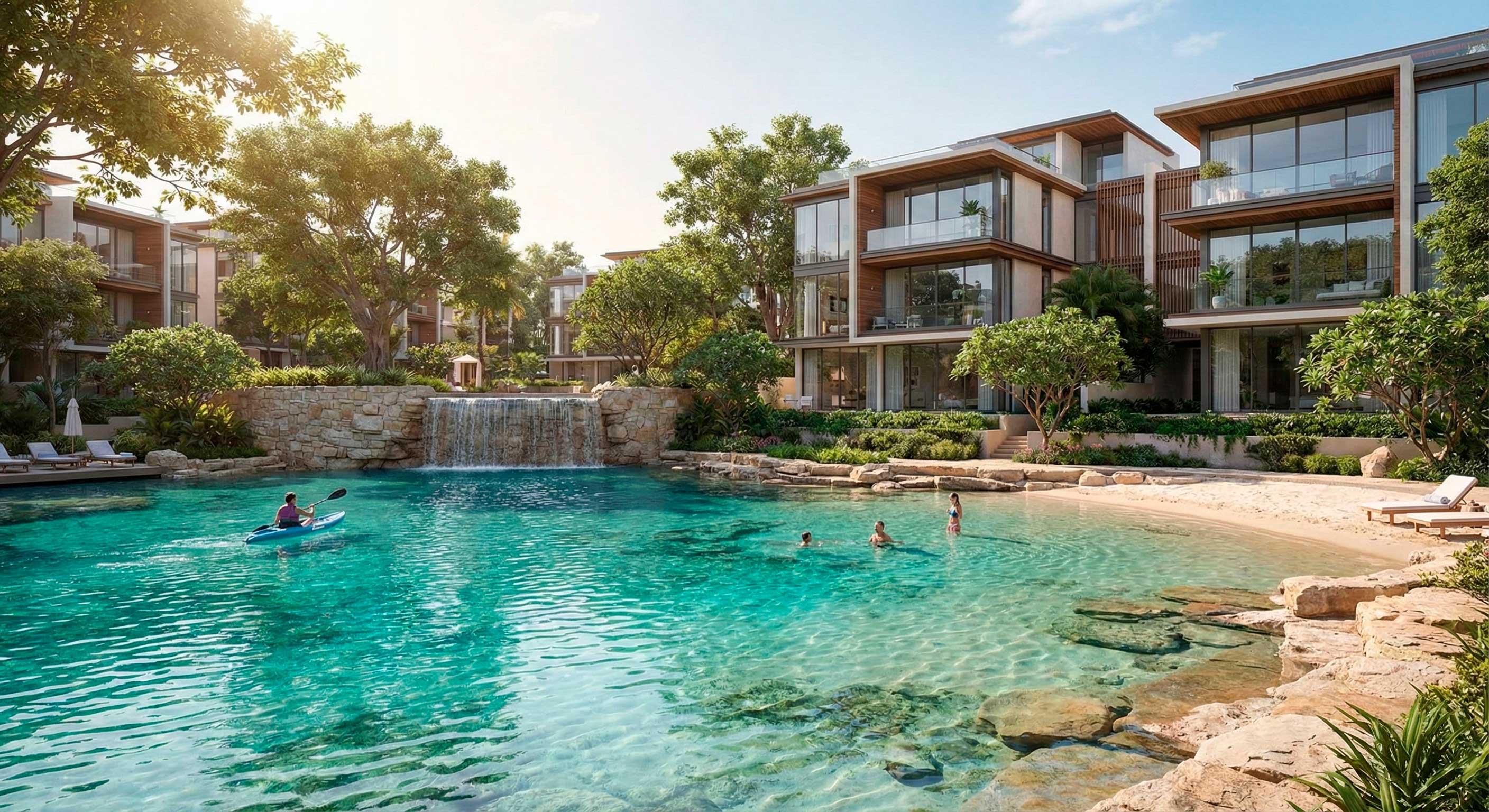 Lagos en fraccionamiento y residenciales